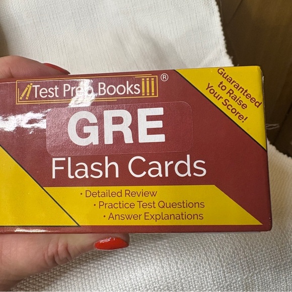 GRE Test Preparation Book and Flash Cards Set - Yellow and Red - Picture 6 of 8